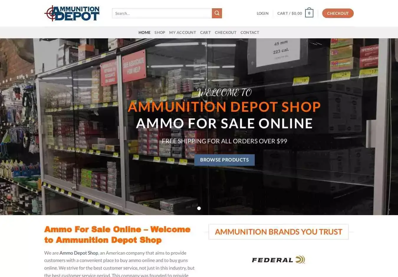 Ammodepotshop.com Screenshot