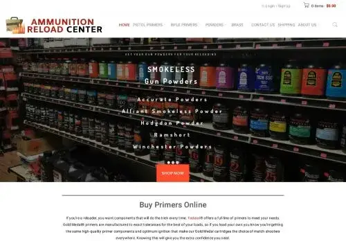 Ammunitionreloadcenter.com Screenshot