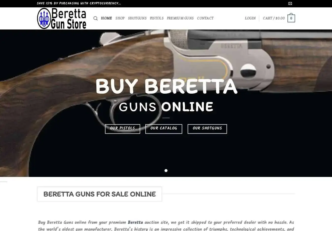 Berettagunstore.com Screenshot