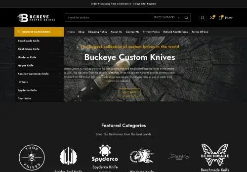 Buckeyecustomknives.com Screenshot