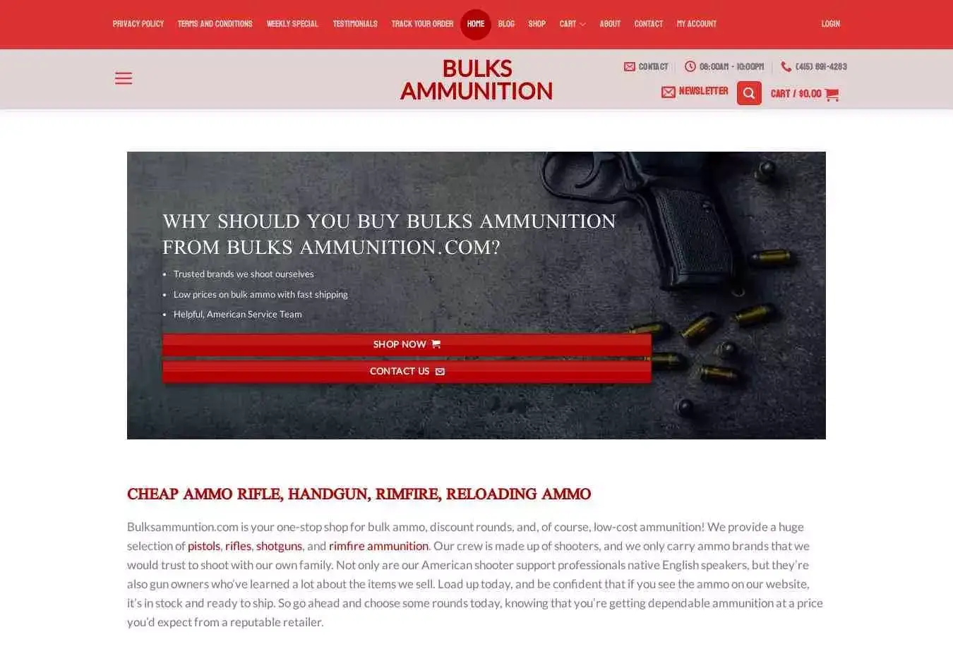 Bulksammunition.com Screenshot