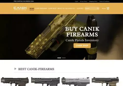 Canikfirearmsshop.com Screenshot