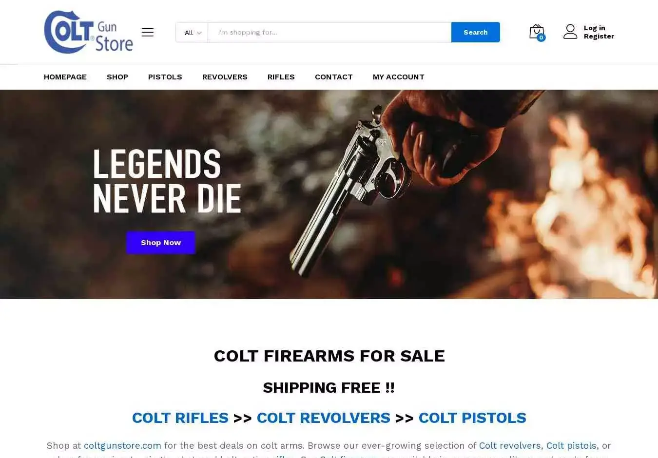 Coltgunstore.com Screenshot