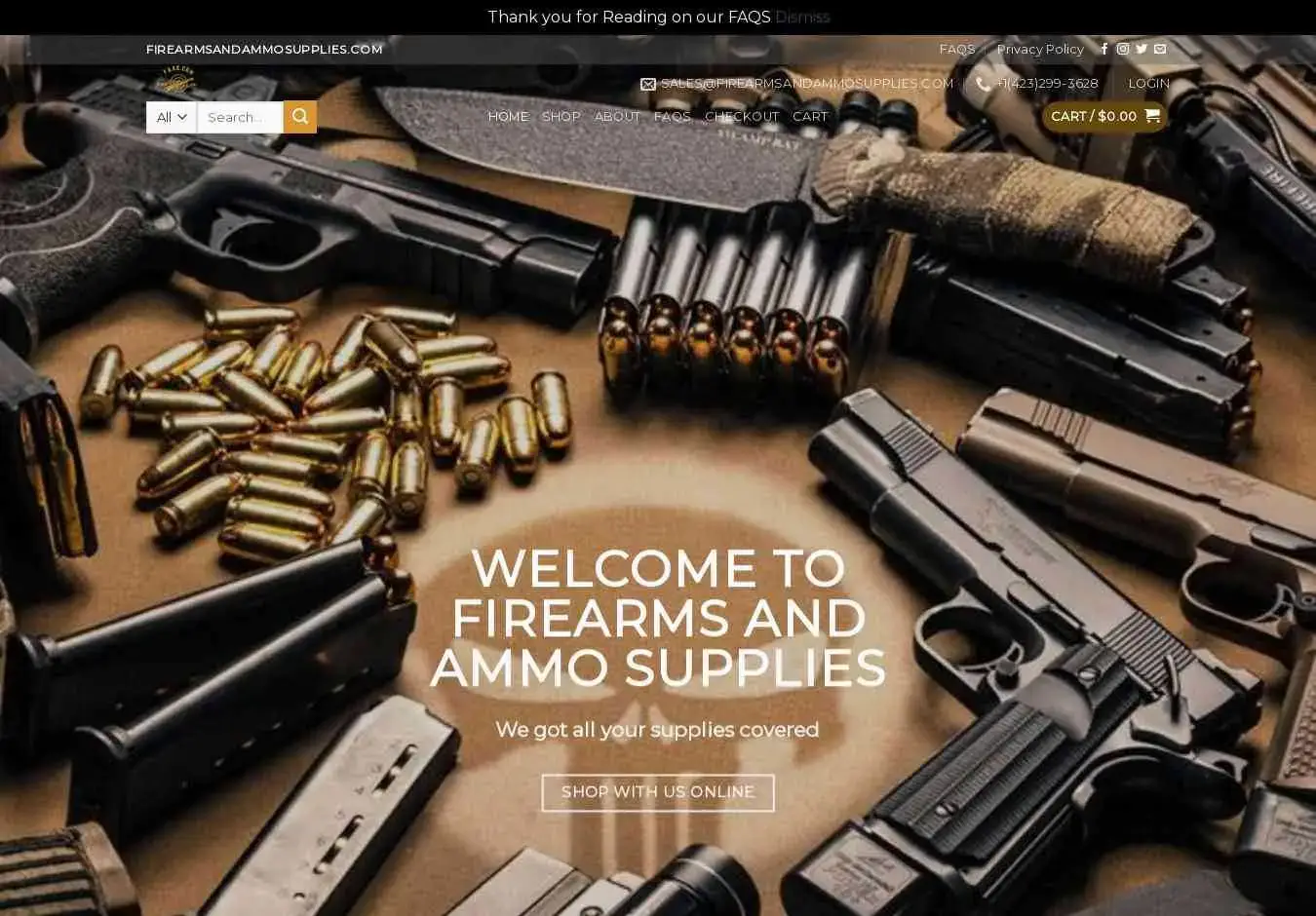 Firearmsandammosupplies.com Screenshot