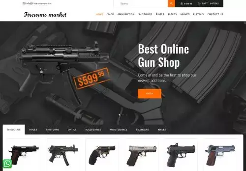Firearmsshop.store Screenshot