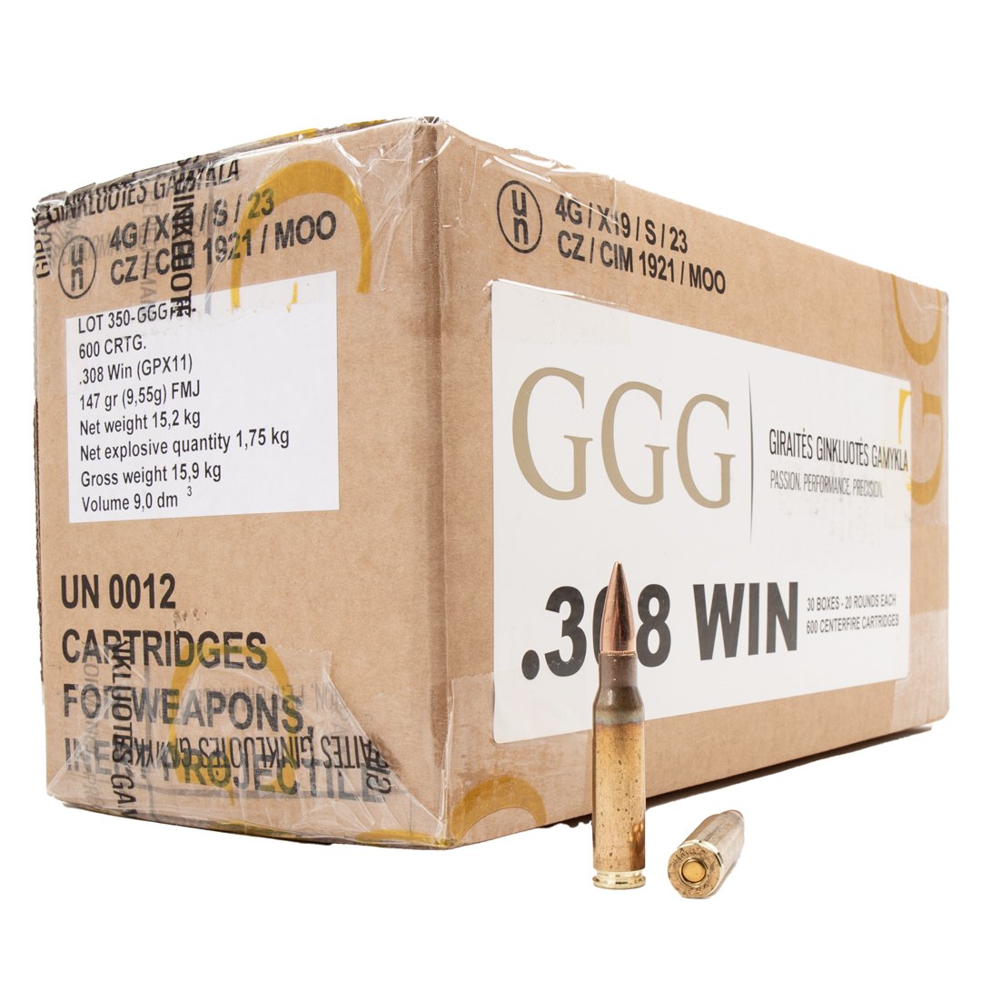 GGG AMMO .308 WINCHESTER 147 GR (600 Rounds)