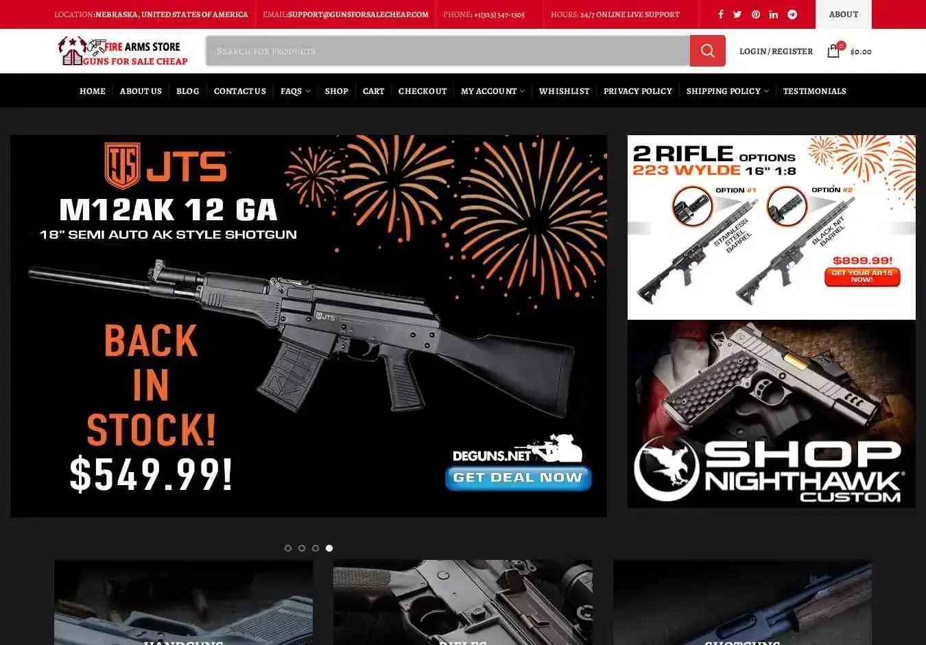 Gunsforsalecheap.com Screenshot