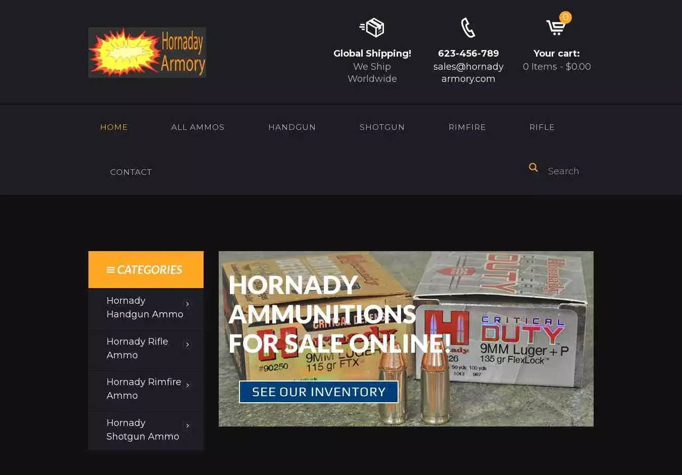 Hornadyarmory.com Screenshot