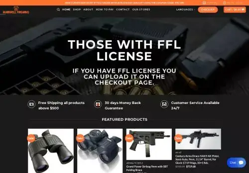Markwellfirearms.com Screenshot