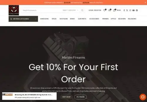 Martinsfirearms.com Screenshot