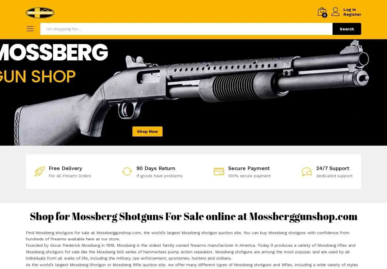 Mossberggunshop.com Screenshot
