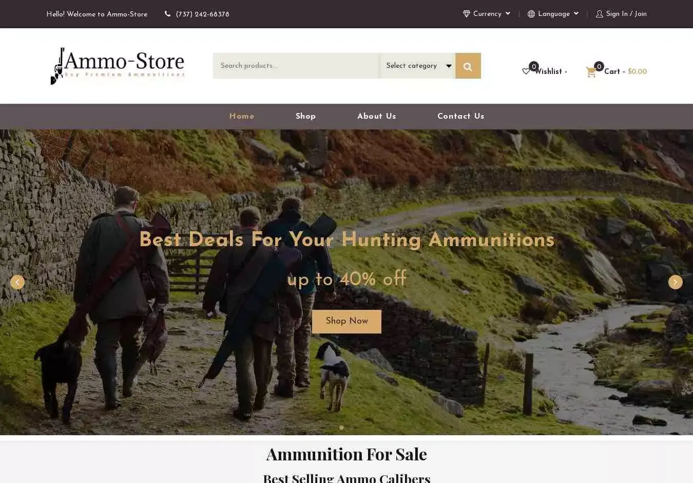 Onlineammo-store.com Screenshot