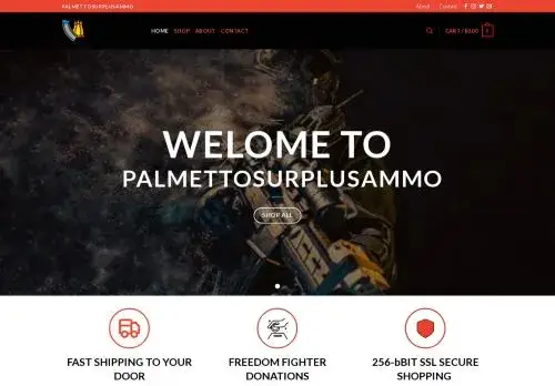 Palmettosurplusammo.com Screenshot