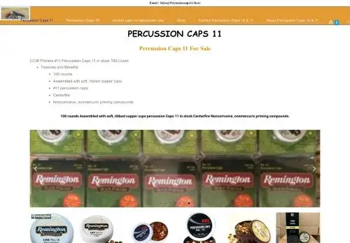 Percussioncaps11.store Screenshot