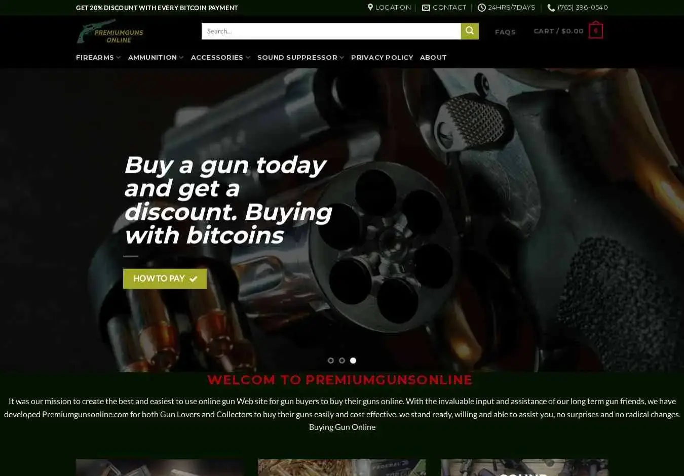 Premiumgunsonline.com Screenshot