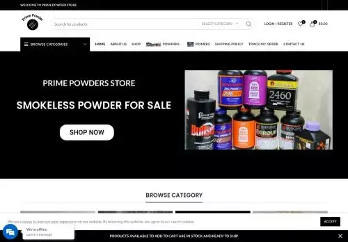 Primepowders.net Screenshot