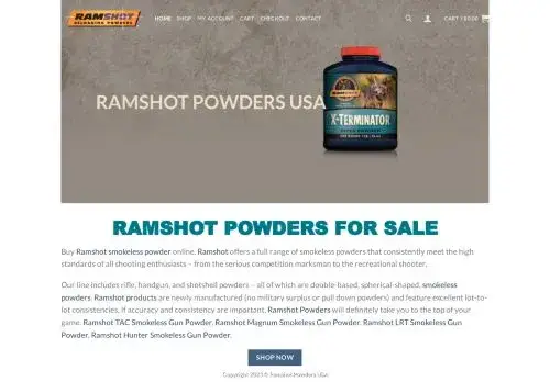 Ramshotpowdersusa.com Screenshot