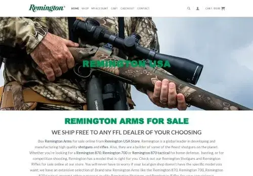 Remingtonusafirearms.com Screenshot