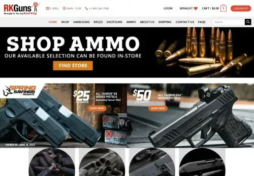 Rkfirearms.com Screenshot