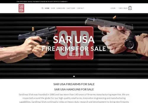 Sarusafirearmshop.com Screenshot