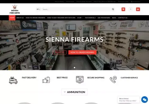 Siennafirearms.com Screenshot