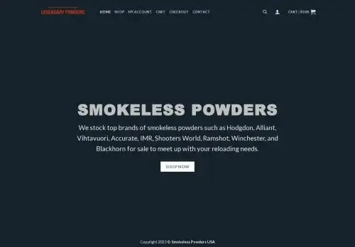 Smokelesspowdersusa.com Screenshot