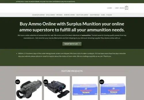 Suplusmunition.com Screenshot