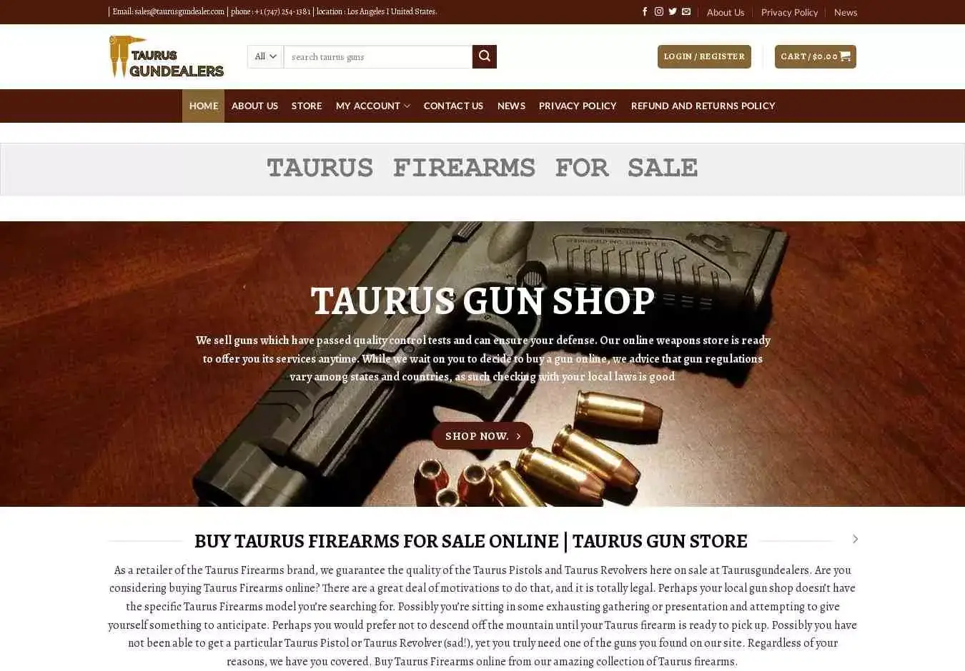 Taurusgundealers.com Screenshot
