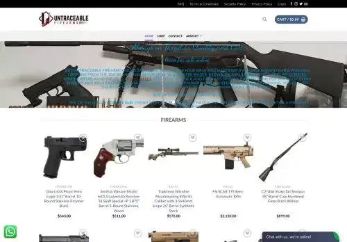 Untraceablefirearms.com Screenshot