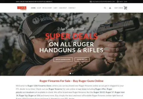 Usarugerfirearms.com Screenshot