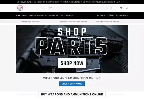Weaponsandammunitions.com Screenshot