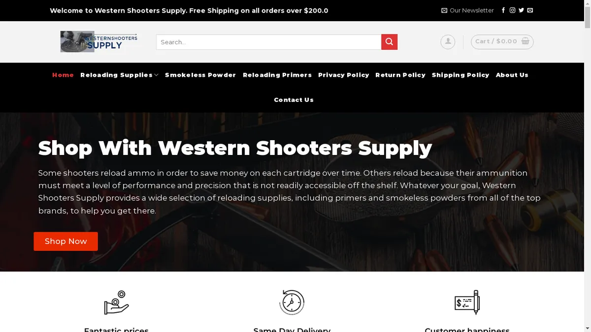 Westernshooterssupply.com Screenshot