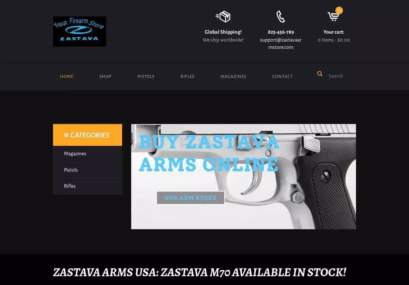 Zastavaarmstore.com Screenshot