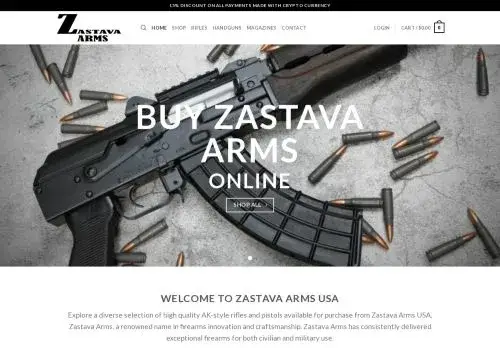 Zastavaarmsusashop.com Screenshot