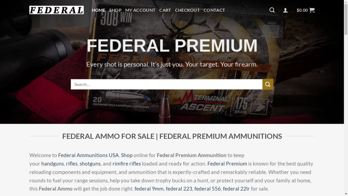 Shopfederalammunitions.com Screenshot