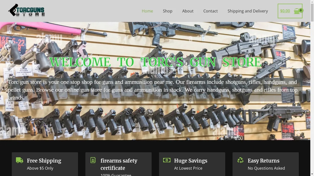 Torcgunstore.com Screenshot