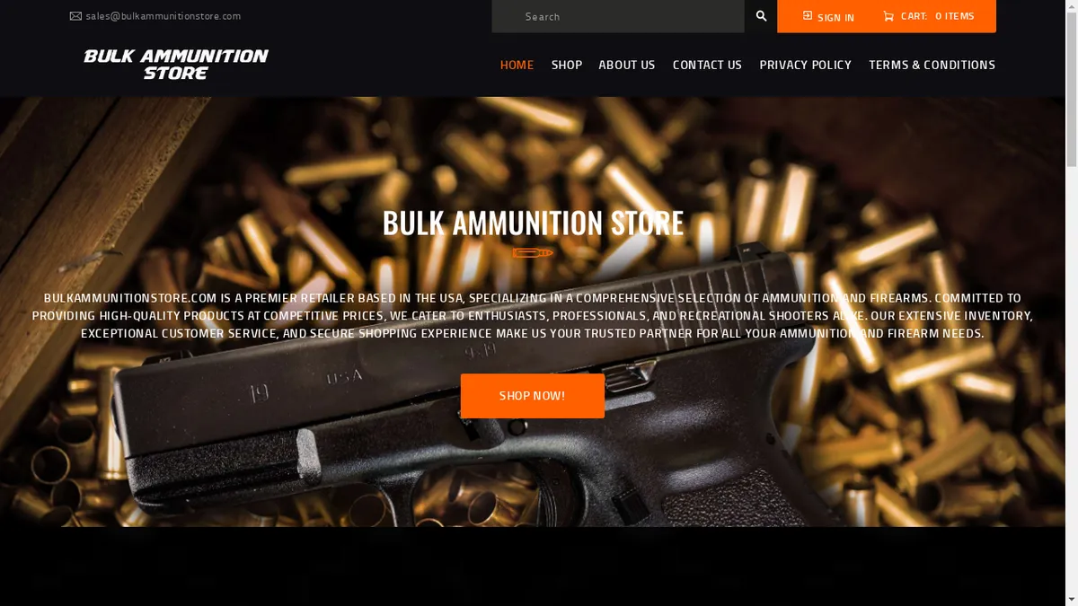 Bulkammunitionstore.com Screenshot