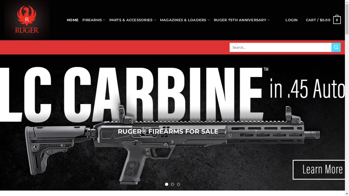 Ruger-arms.com Screenshot