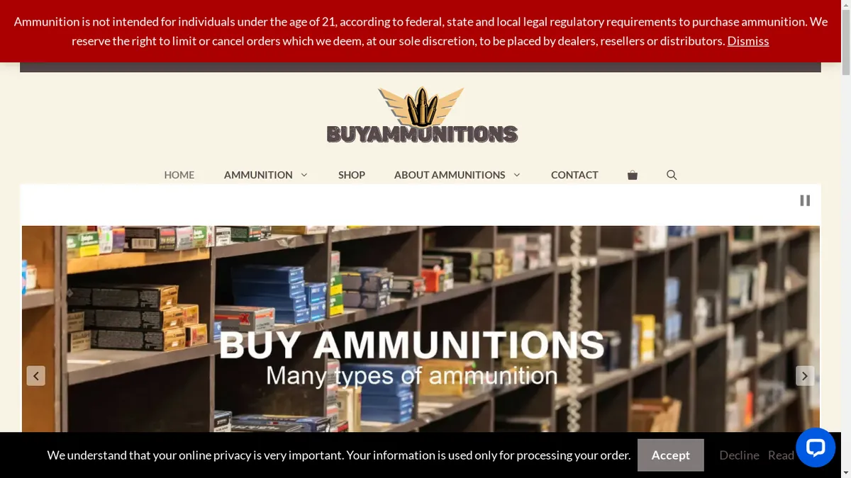 Buyammunitions.com Screenshot