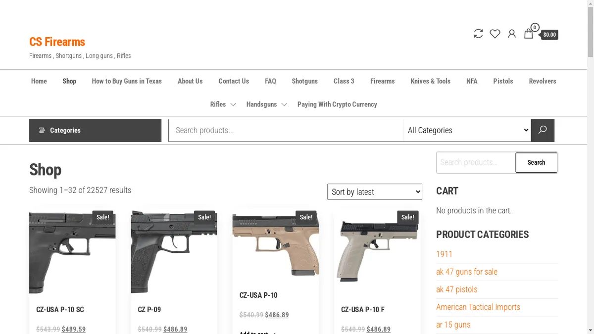 Csfirearms.com Screenshot