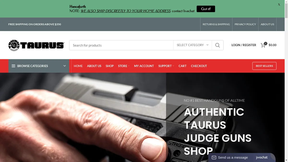 Taurusgunsonline.com Screenshot