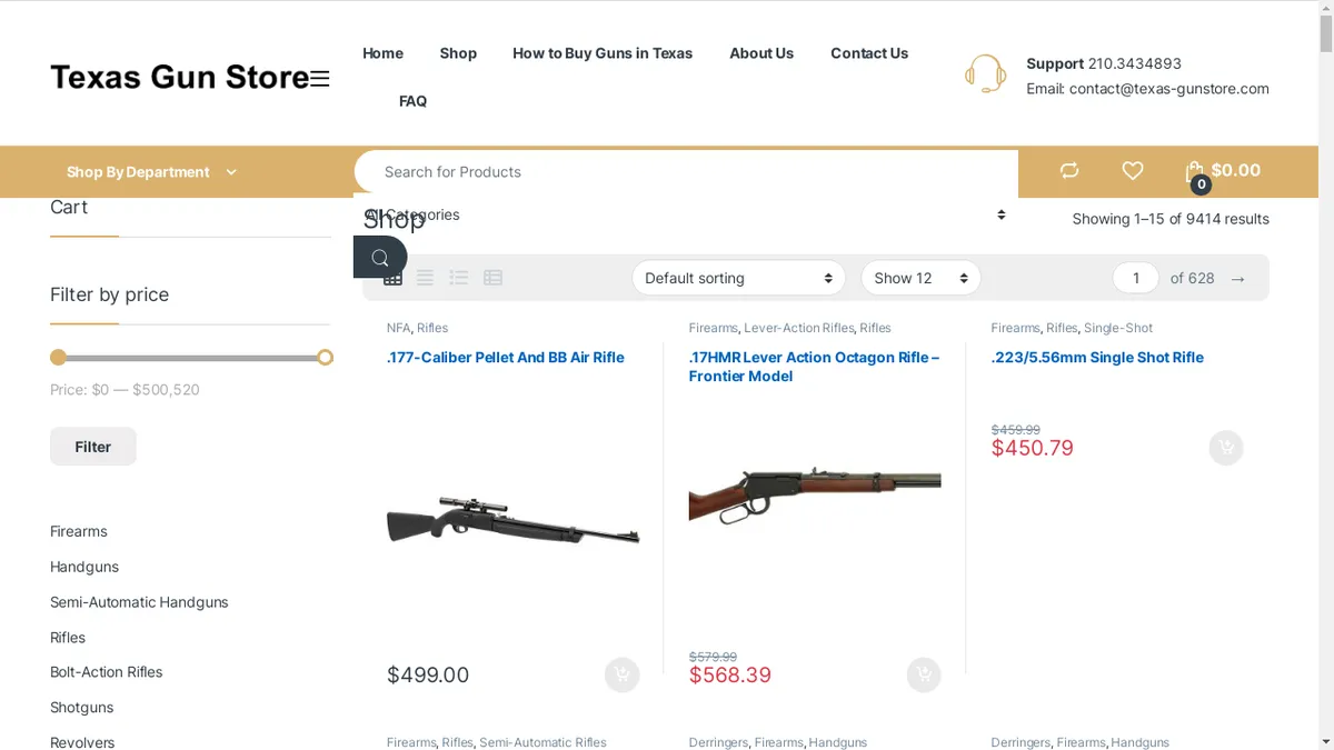 Texas-gunstore.com Screenshot