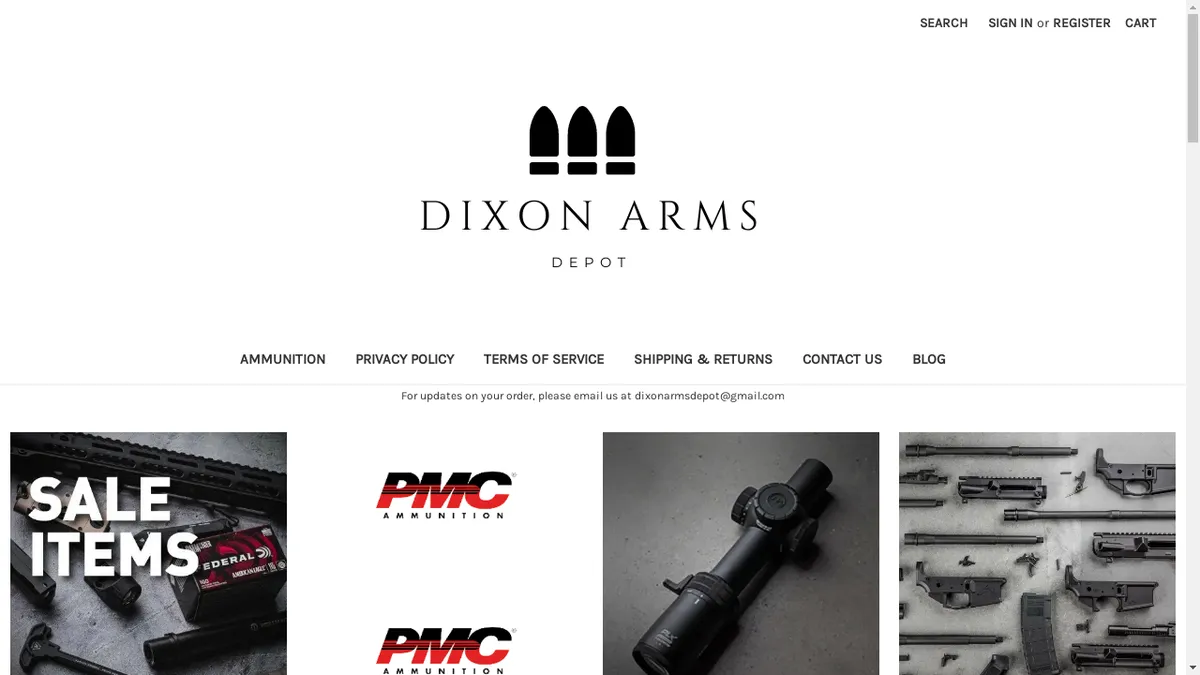 Dixonarmsdepot.com Screenshot