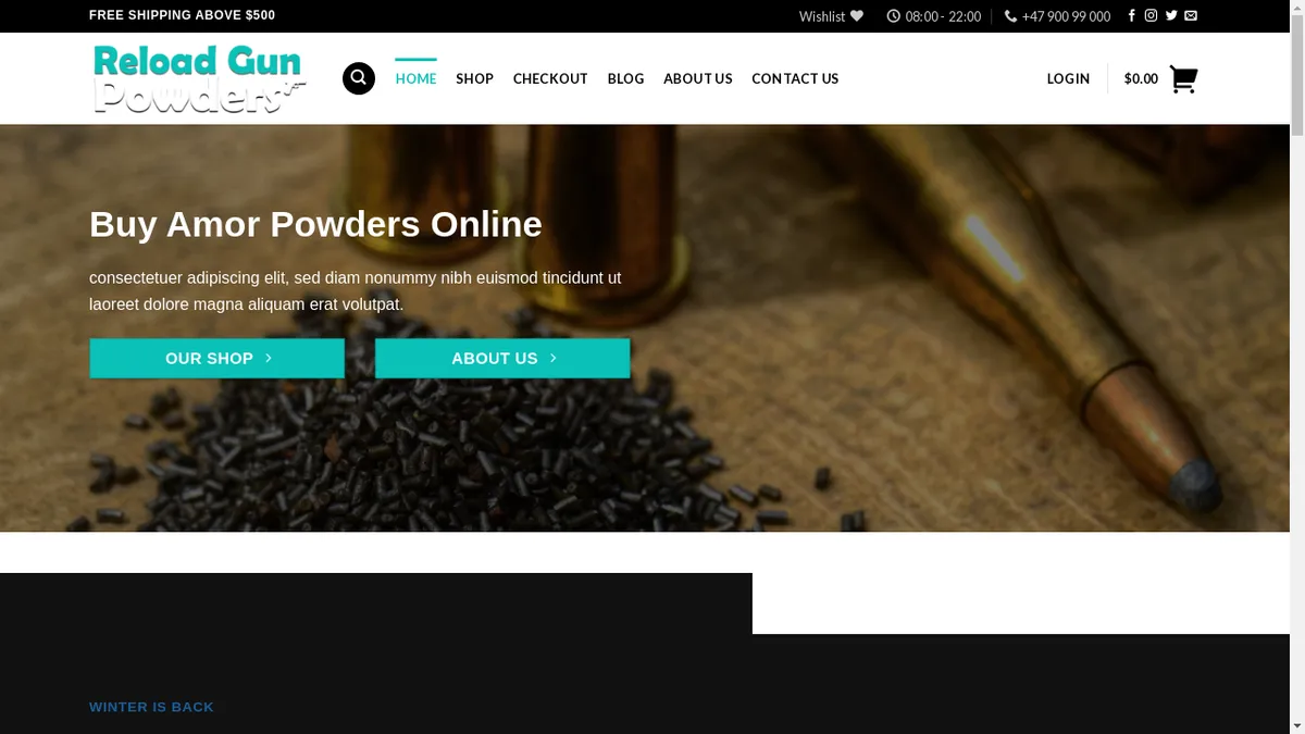 Reloading-powders.shop Screenshot