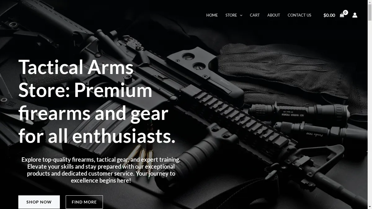 Tacticalarmsstore.shop Screenshot