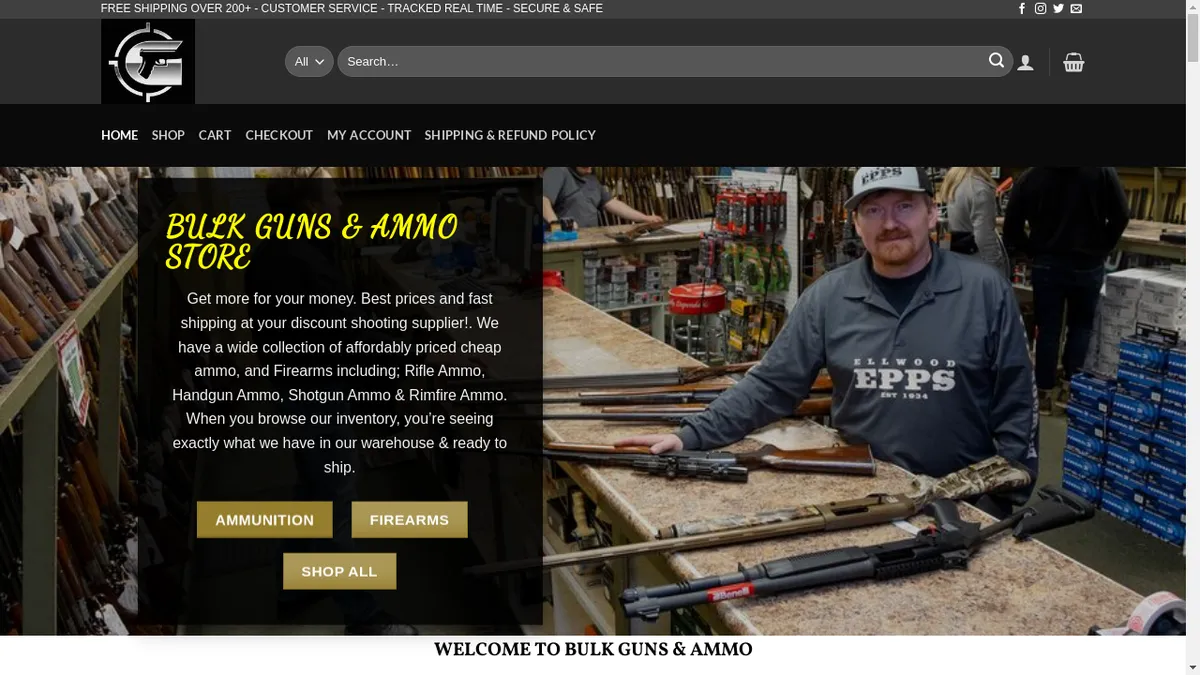 Bulkgunsandammo.com Screenshot