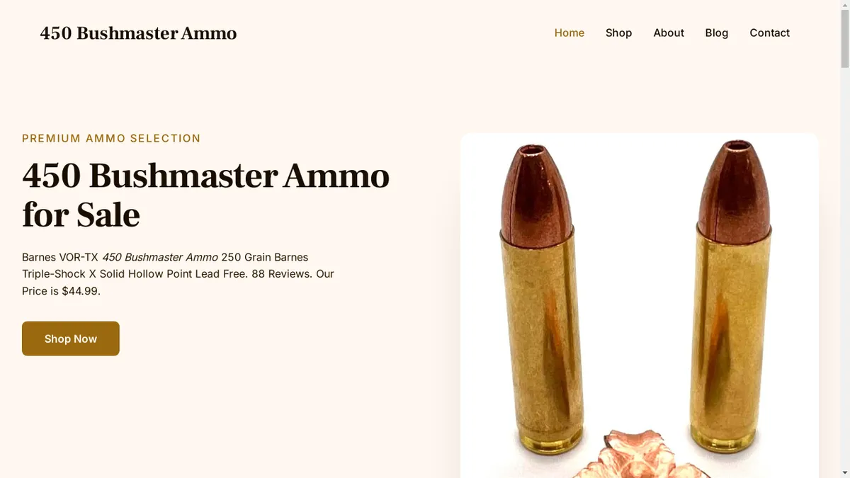 450bushmasterammo.com Screenshot