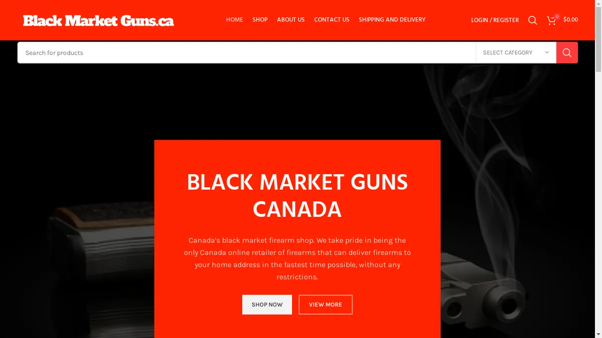 Blackmarketguns.ca Screenshot