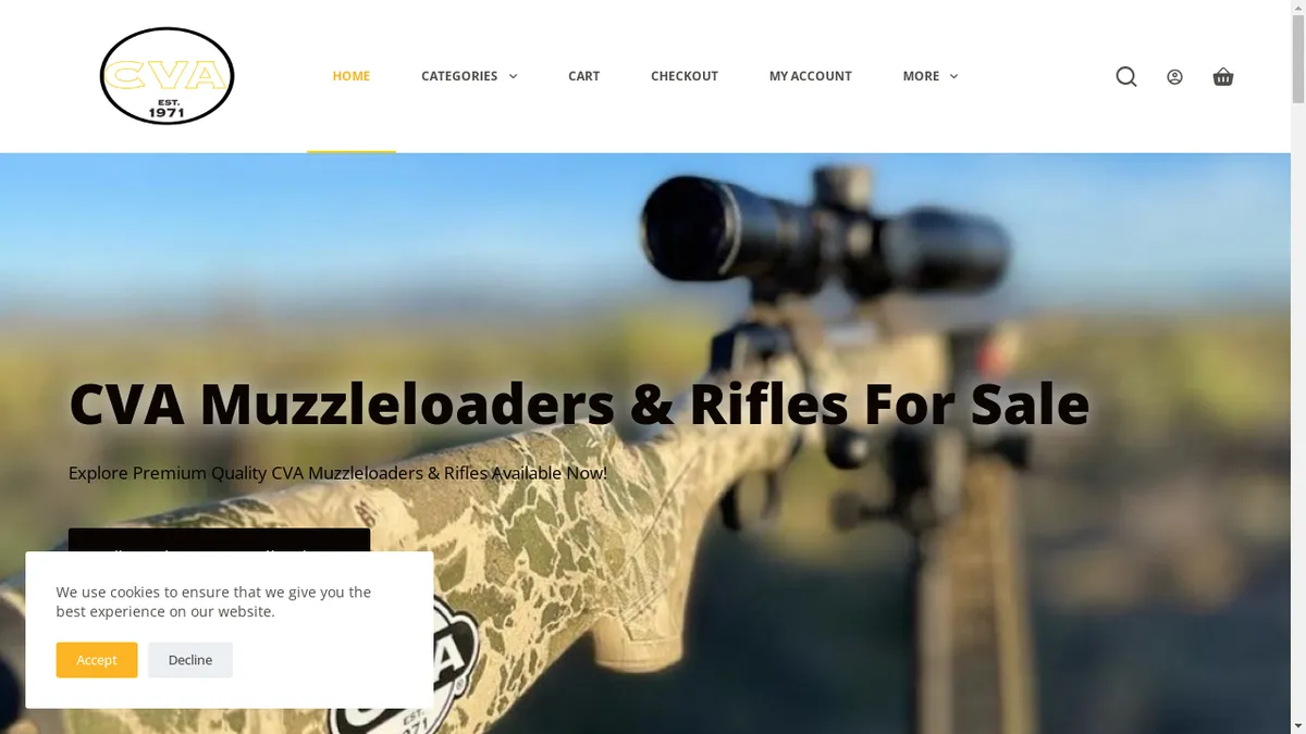 Cvamuzzleloaders.com Screenshot