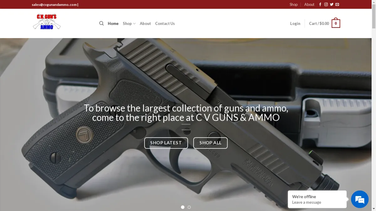 Cvgunandammo.com Screenshot